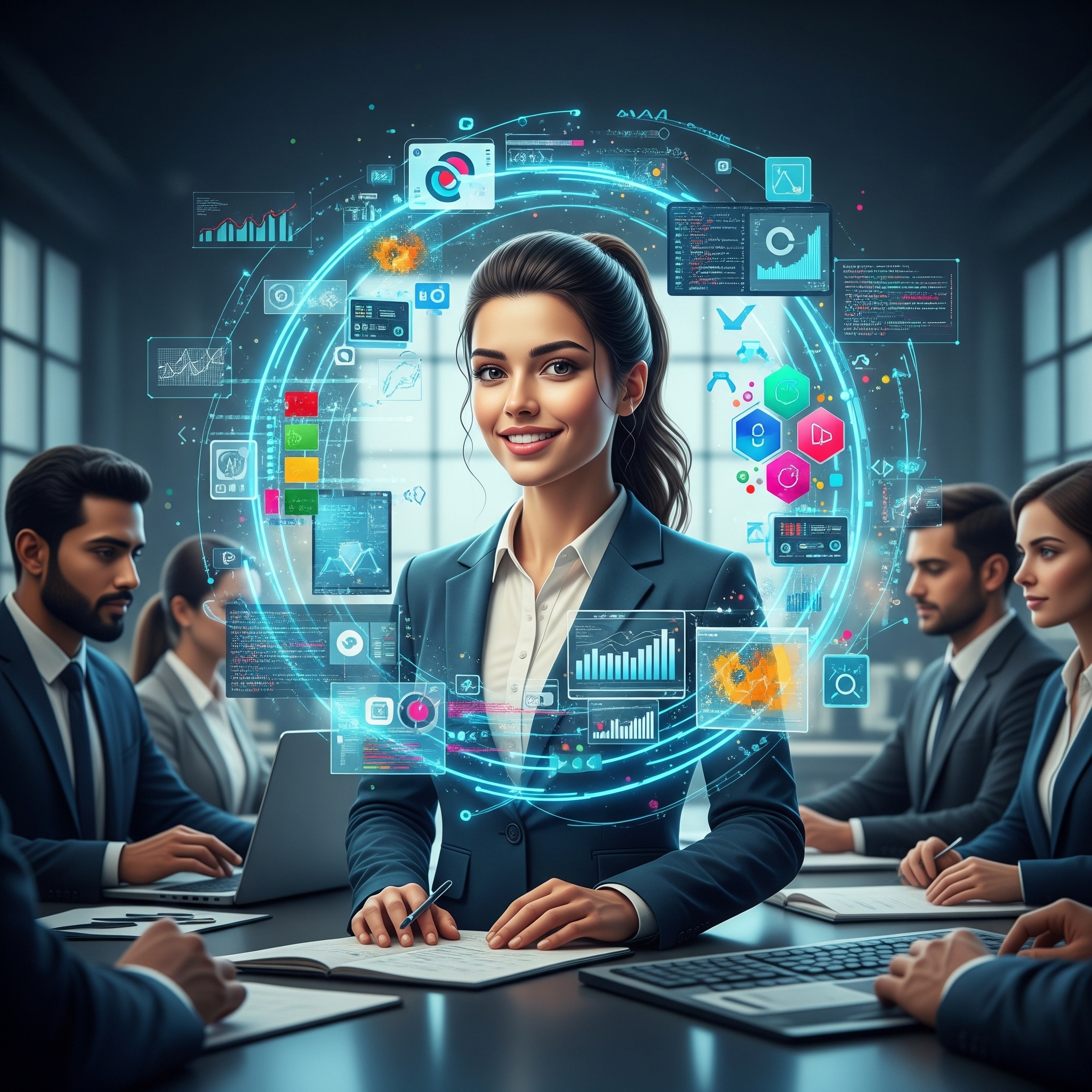 Data science professionals working on comprehensive learning projects